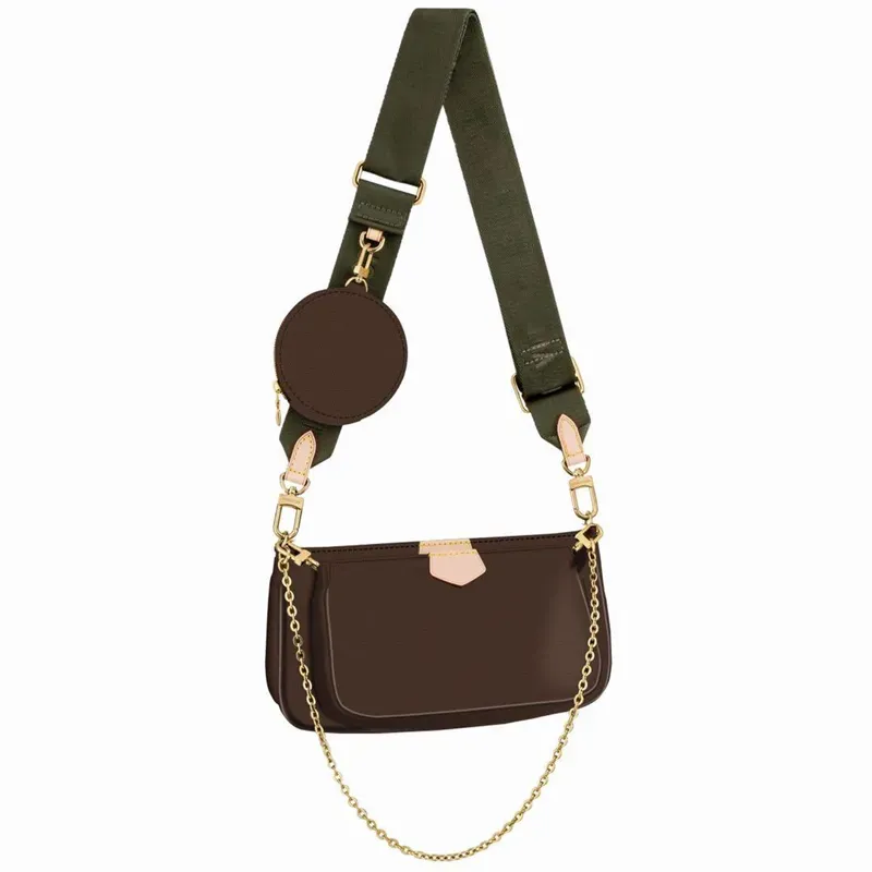 Handbags 3pcs set Women Shoulder Bags Favorite Accessories Brown Flower Messenger Chain Strap Cross Body Ladies Zipper Purse Clutch Totes With Box Dust bag Handbag