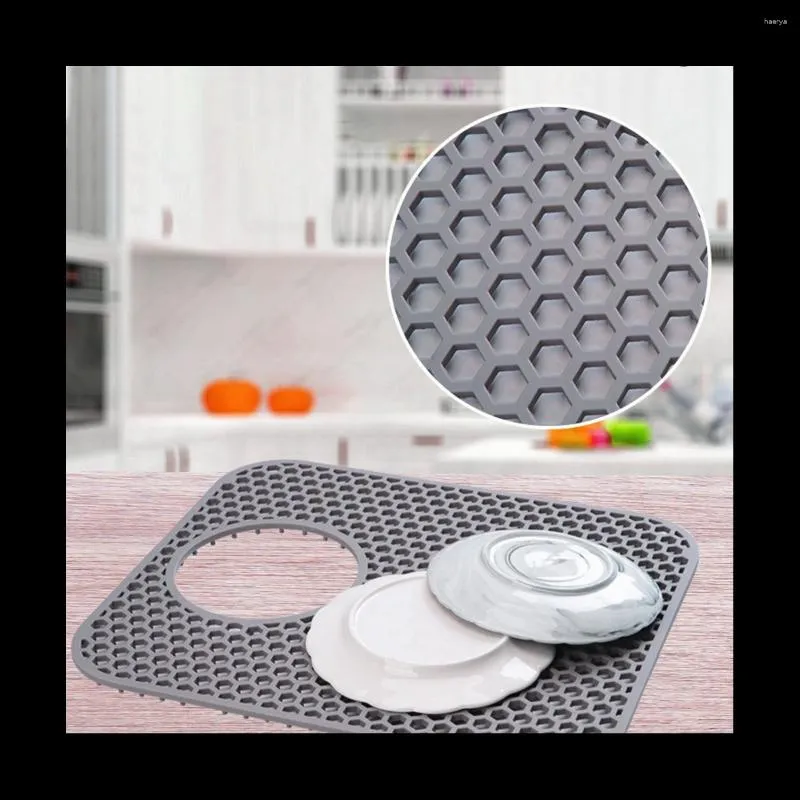 1pc Silica gel dish dry mat, kitchen counter dry mat, heat-resistant mat,  easy to clean drain mat, kitchen counter anti-skid dish drain mat
