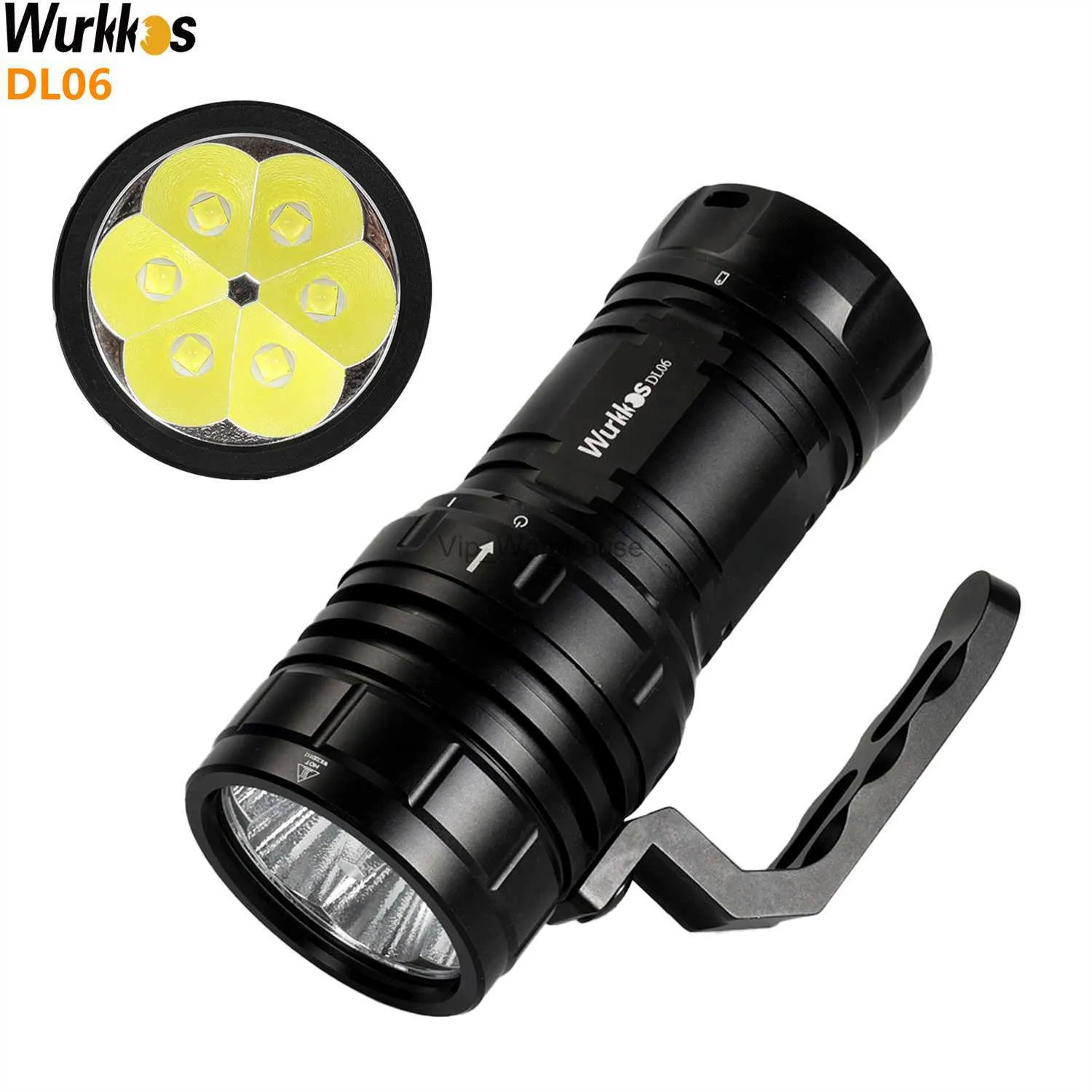 Torches Wurkkos DL06 Professional Scuba 다이빙 손전등 IPX8 3 * 21700 배터리 슈퍼 브라이트 15000lm 리버스 충전 6 * XHP50.2 HKD230902