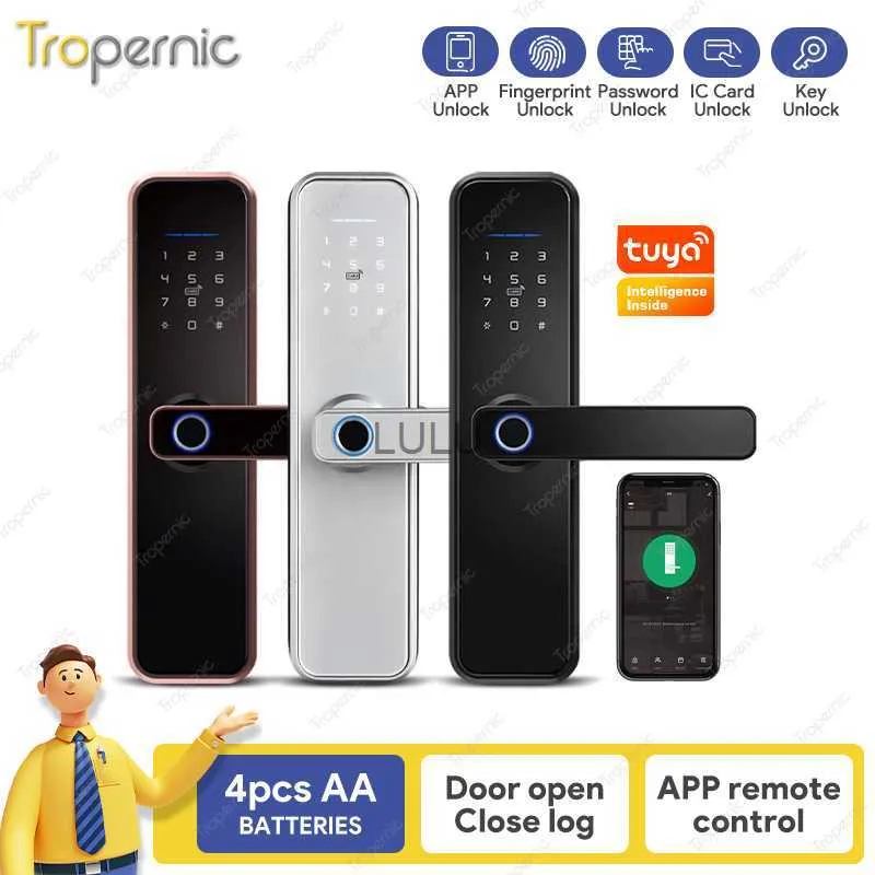 أقفال الباب Fechadura Eletronic Home Home Electric Electric Tuya App WiFi Smart Lock Digital Biometric Phousistric Lock HKD230902