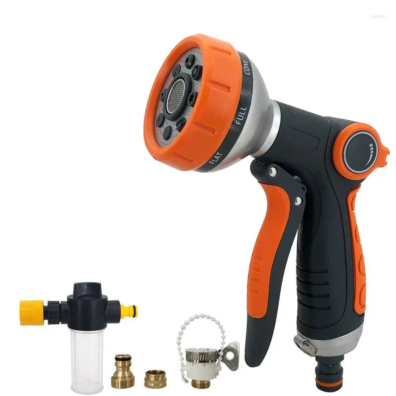 Vattenutrustning 2023 Garden Slang Munstycksvariabel Flödeskontroll Högtryck Biltvättskum Spray Gun Cleaning Tool