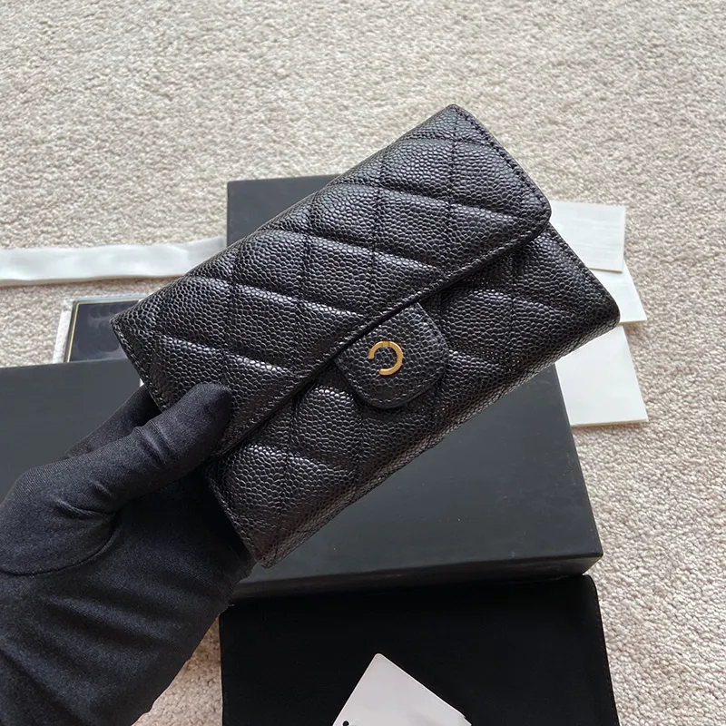 Designer Black Lambskin Xumm Wallet With 5 Card Slots, Gold/Silver