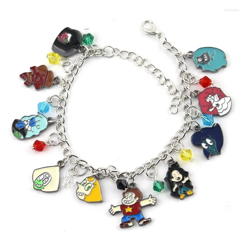 Link Bracelets Anime Catoon 10 Themed Steven Universe Bracelet Assorted Metal Charm For Gifts Dropping