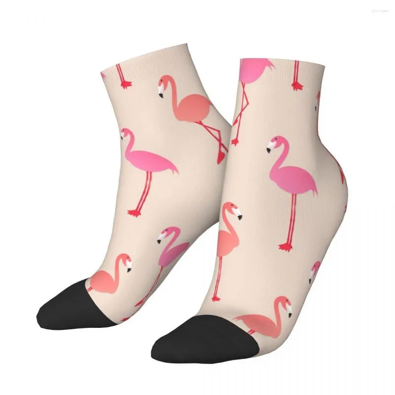 Мужские носки с милой иллюстрацией фламинго, короткие уникальные повседневные дышащие носки до щиколотки для взрослых