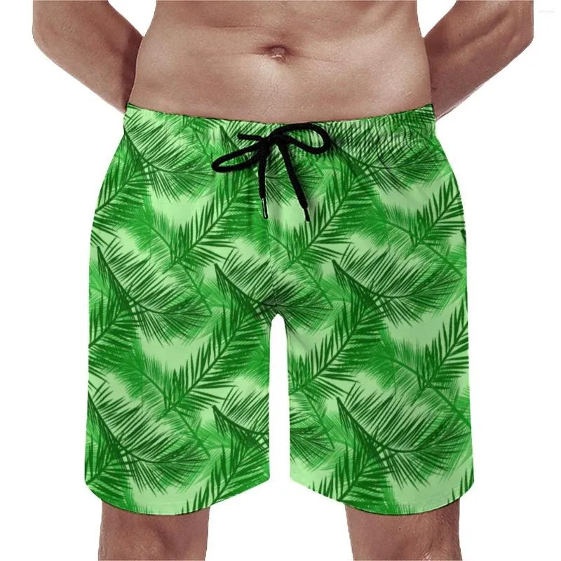 Herenshorts Palmbladprint Gym Zomer Tropische bladeren Retro Board Korte broek Heren Hardlopen Comfortabele aangepaste zwembroek