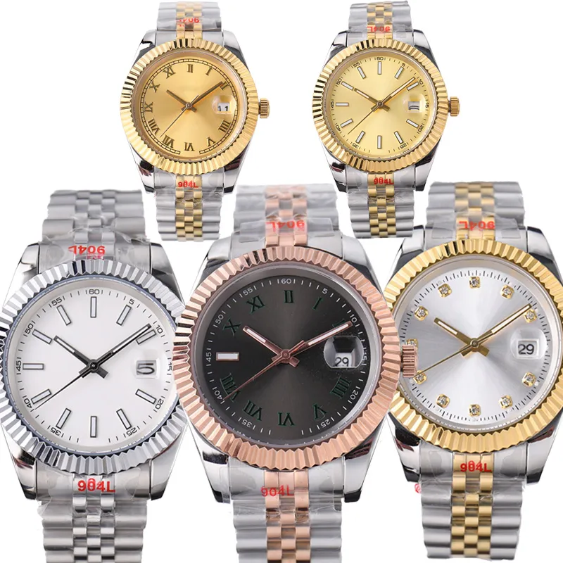 Trendy Women Girls Girls Zegarki 41 mm 36 mm Automatyczne mechaniczne mechaniczne męskie ramki stali nierdzewne Diamentowy wodoodporny ruch Luminous Straint zegarki