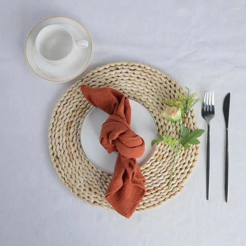 Servilleta de mesa, 2 uds., 45x60cm, servilletas de algodón respetuosas con la piel para verano, manteles individuales reutilizables para cocina y comedor, decoración rústica para boda y cena personalizada