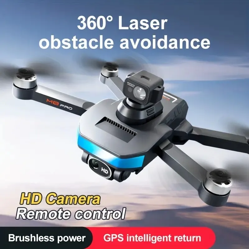 Drone di posizionamento GPS M8 Motore brushless di livello professionale, evitamento intelligente degli ostacoli, posizionamento del flusso ottico, ESC WIFI HD doppia fotocamera 18 minuti di volo