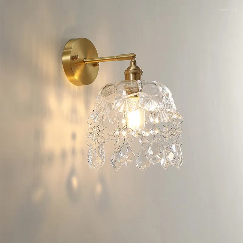 Lampes suspendues de style japonais lustre de plafond en verre éclairage lampe de lecture de chevet minimaliste moderne lumières LED cristal