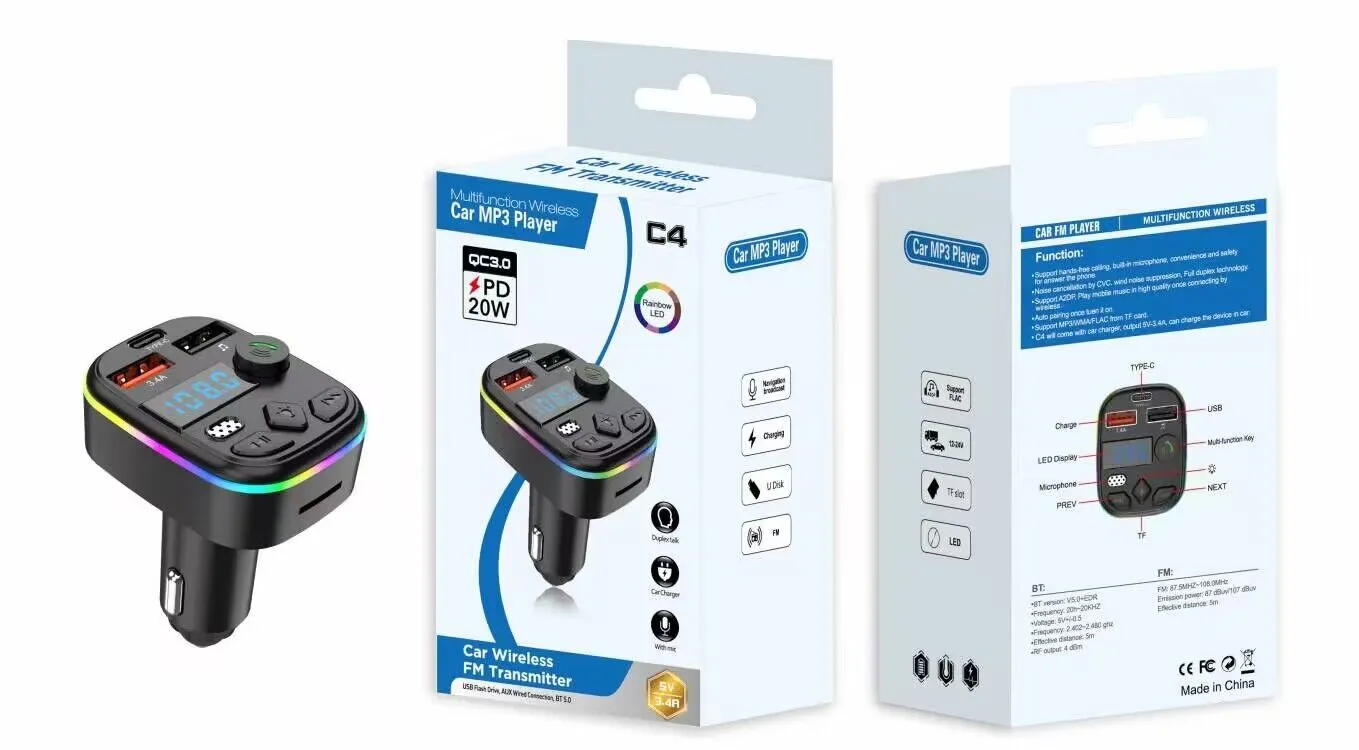 Lettore Mp3 Trasmettitore FM Bluetooth Auto Con Ricarica Rapida Qc3 0 Display 1 8 Quot E Telecomando 551426 - Foto 2