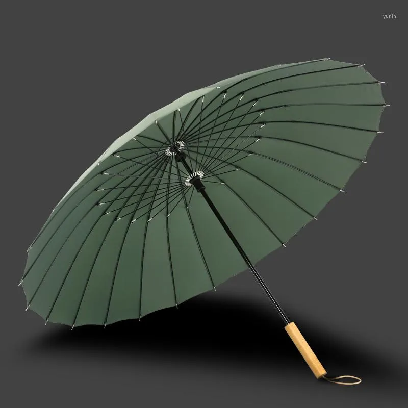 Paraguas grande mango largo adultos lluvias intensas verde a prueba de viento fuerte patio hombres para lluvia Parapluie Femme paraguas