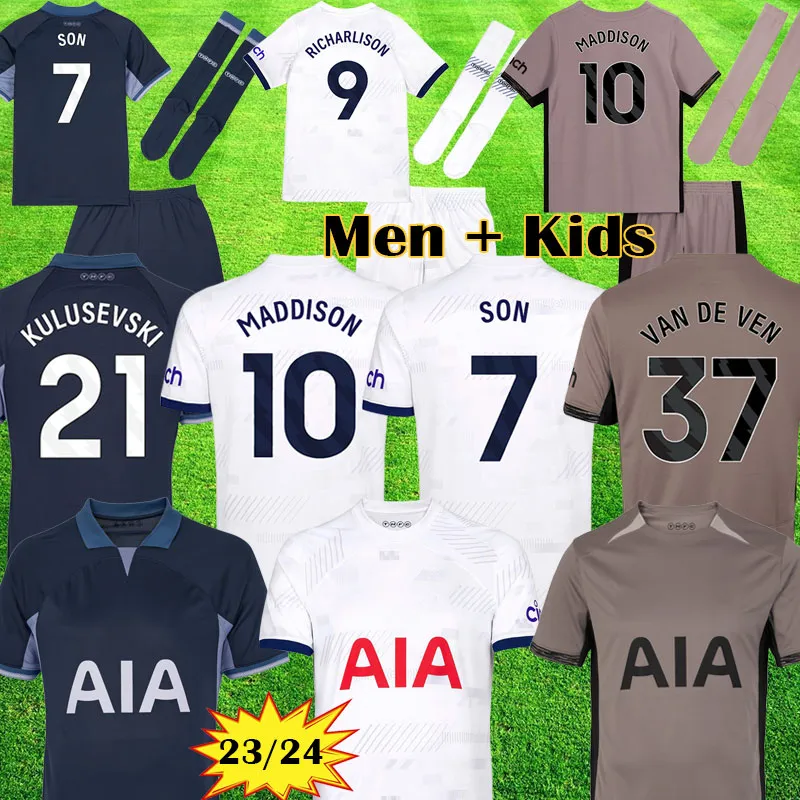 3XL 4XL 23 24 SON RICHARLISON MADDISON SOCCER JESEYS PEDRO PARRO KULOSEVSKI HOJBJERG 2023 2024 Perisic Romero Sarr Football Kit Kit Shirt Bentancur Men Kids Set 999