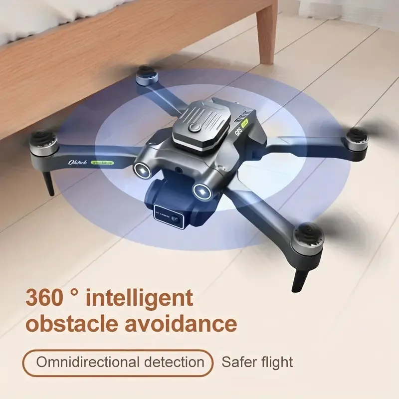 Avion télécommandé à transmission de carte 5G - Drone GPS à moteur sans balais H23 avec photographie aérienne HD pour éviter les obstacles à 360'