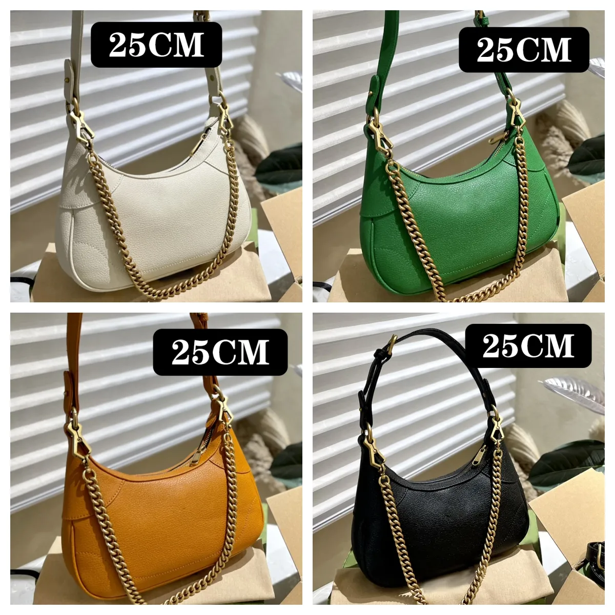 Bolso Hobo de diseñador con correa de cadena para mujer, bolso de oficina 5A, bolsos de cuero genuino suave Vintage, bolsos de marca para mujer