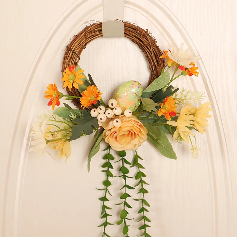 Other Event Party Supplies Easter Simulation Chrysanthemum Wreath Decorations Festival Living Room Window Garland Pendant Home Scene Layout 230901