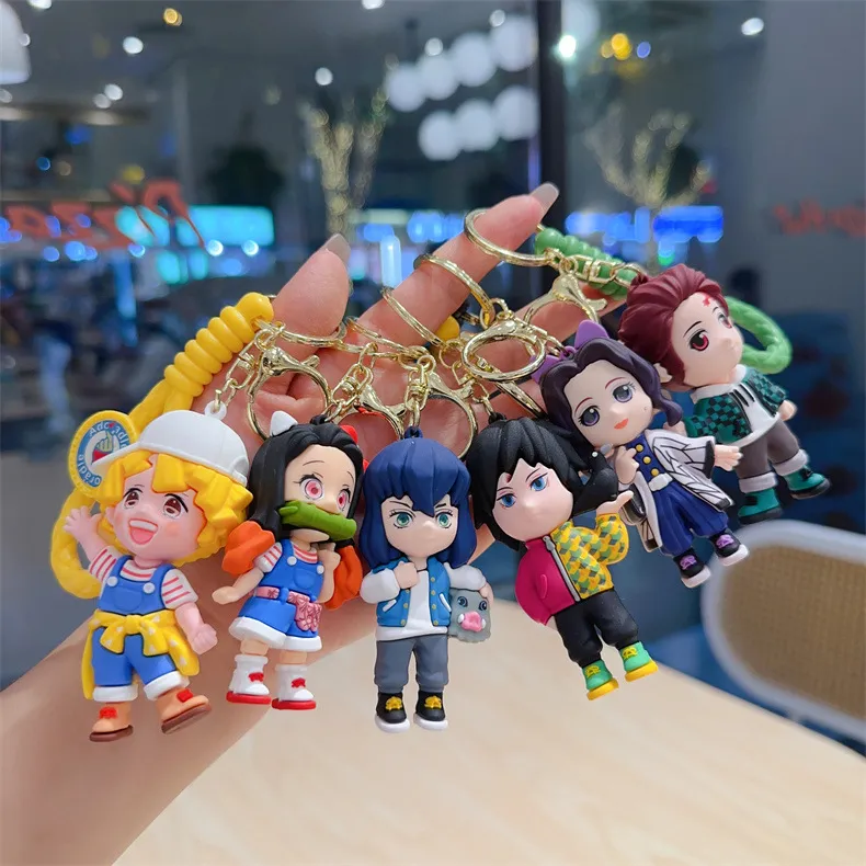 6 Styles Cute Anime Keychain Charm Key Ring Lovely Japanese Classic Animes Doll Couple Students Personalized Creative Valentine's Day Gift A1 DHL