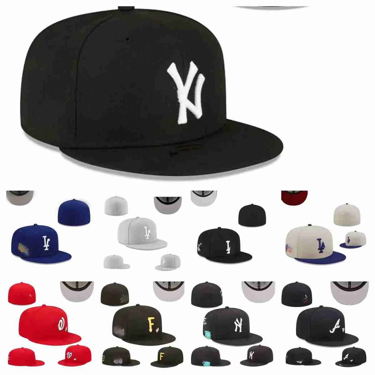 Designer-Baseballmützen für Herren, klassische schwarze Farbe, Hip Hop, Chicago, Sport, vollständig geschlossenes Design, Baseballkappe, Chapeau Stitch Heart Love Hustle Flowers, New-Era-Kappe