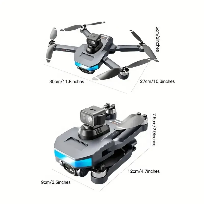 M8 Pro Foldbar Borstless Drone: 360-graders laserhinder undvikande, optisk flödespositionering, LED-lampor, 5G WiFi, Intelligent Return Follow-Obspacle Undvikande