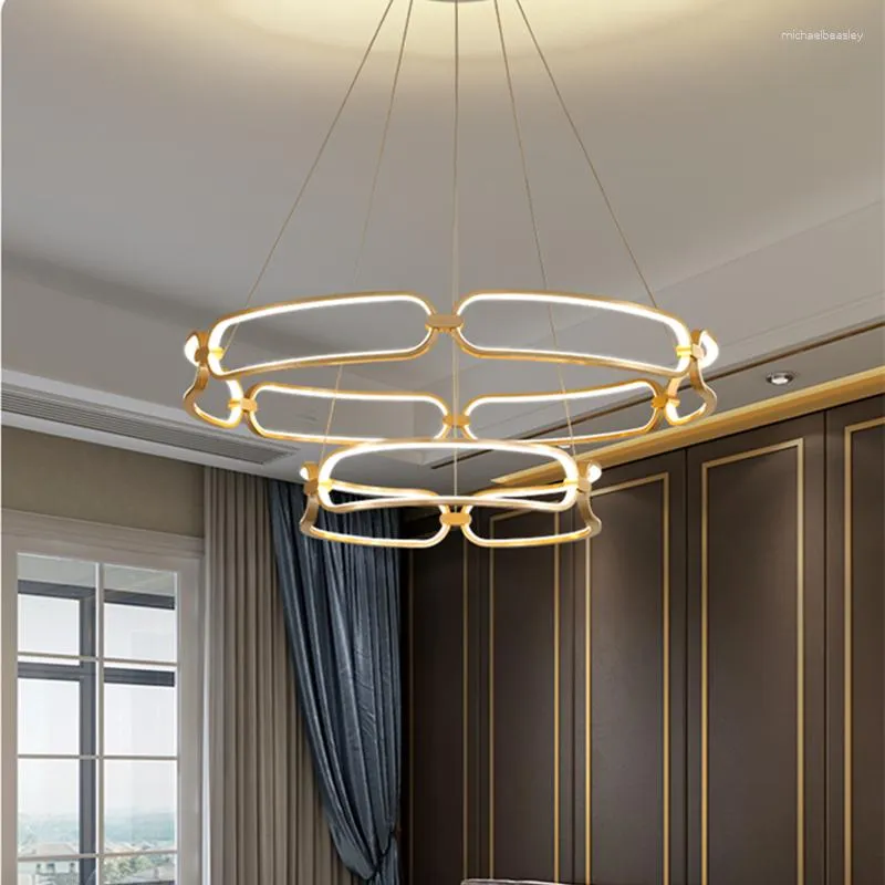 Lâmpadas pendentes simples moderno led candelabro lustres de ouro montagem de teto iluminações para sala de jantar cozinha sala de estar