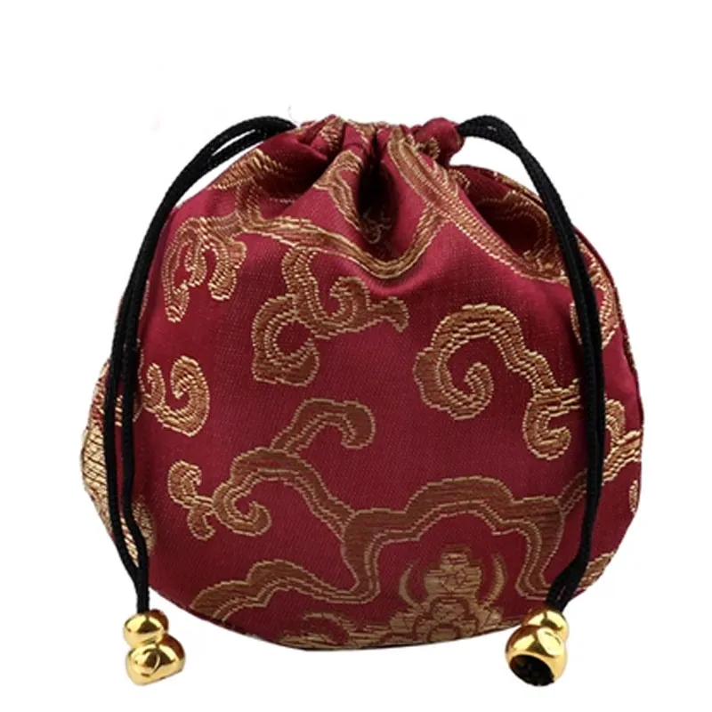 Маленький браслет-подвеска из бисера, сумка для хранения ювелирных изделий, сумка для хранения в китайском стиле, упаковка на шнурке, карман для монет для женщин, мужчин, детей