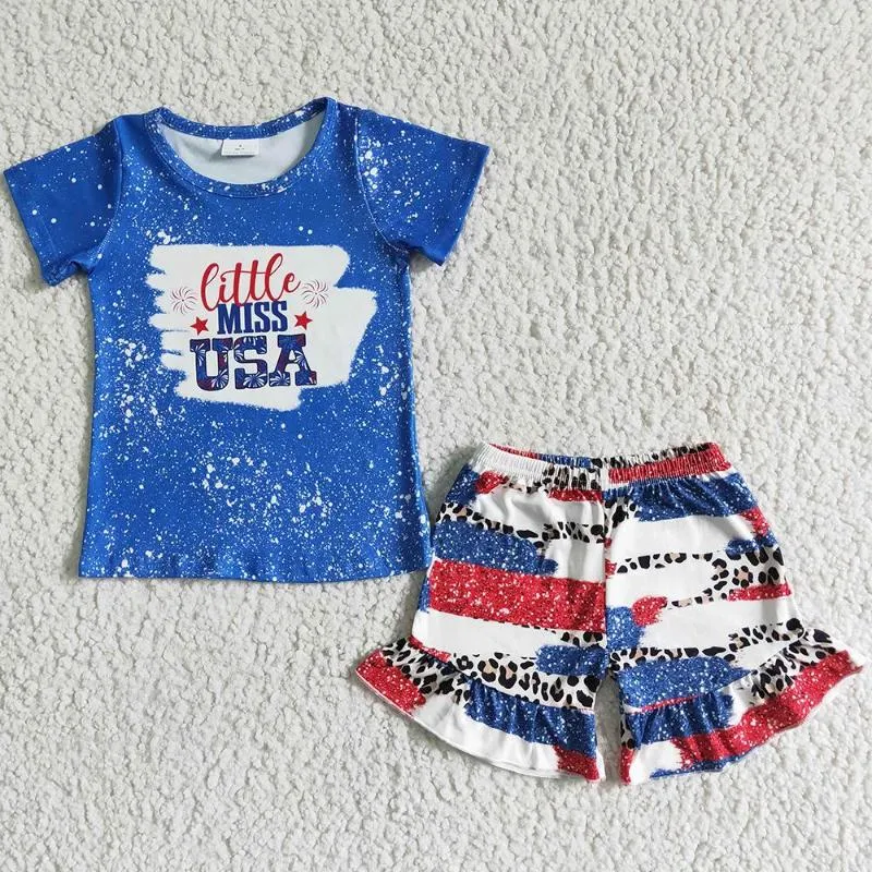 Kleidungssets Mode Baby Mädchen Kleidung Set 4. Juli Blau Boutique Kinder Sommer Outfits USA Großhandel Kinderanzug