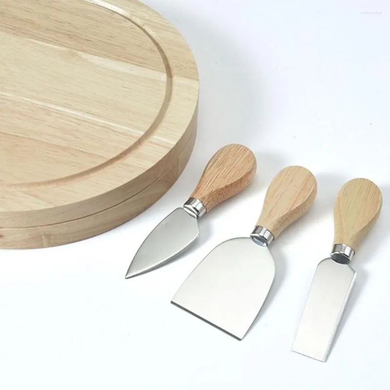 Dinnerware Sets Stainless Steel Cheese Tools Premium Cutlery Set Elegant Wooden Handle Durable Cutter Fork For Home