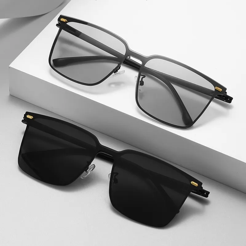 2023 UV 저항성 광색 성 선글라스 색상 민감한 고화질 편광 편안한 선글라스