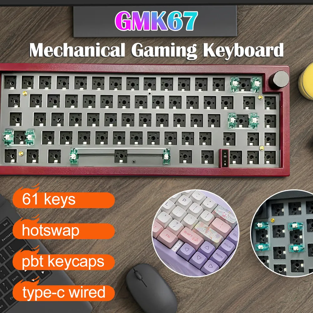 Keyboards GMK67 Gaming Keyboard RGB Backlit Wired swap Mechanical Gaming Keyboard 2.4G 3 Mode Customized Ergonomics Keyboard Gasket Kit 230901
