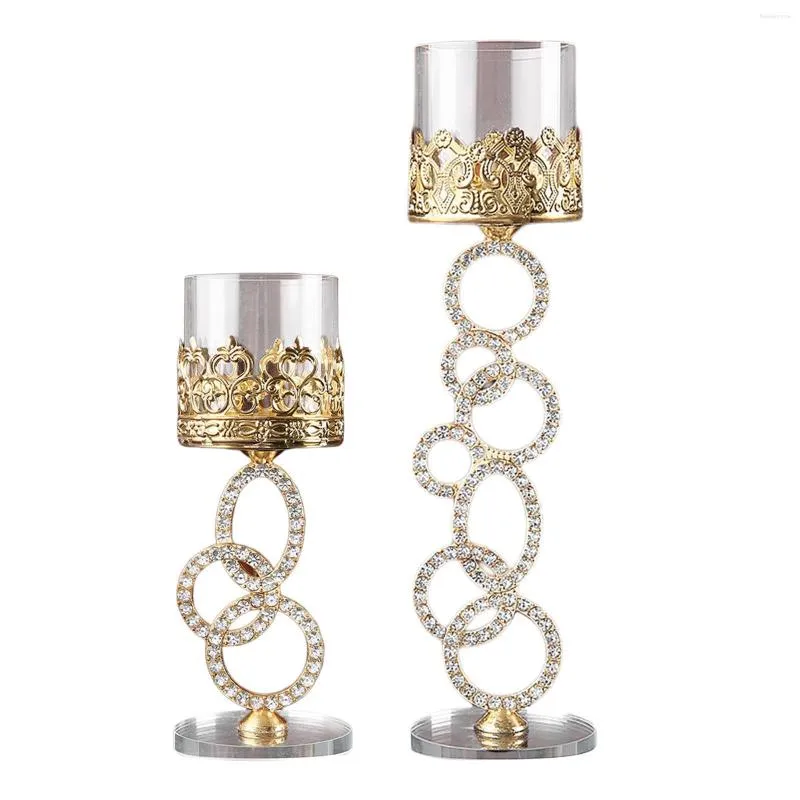 Candle Holders Cylinder Crystal Candlestick Decorative Tea Light Holder Ornament For Tabletop Cafe Wedding Home Decor