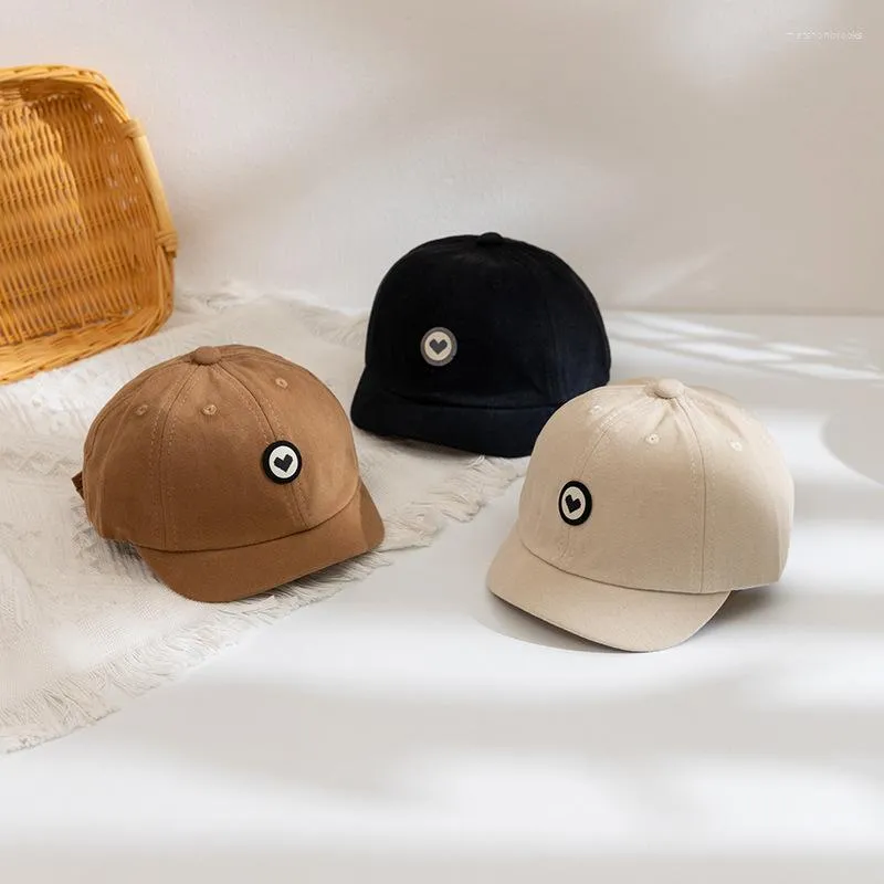 Ball Caps Baby Short Brim Baseball Cap Korean Love Simple Solid Outdoor Sunscreen Kids Sun Hat