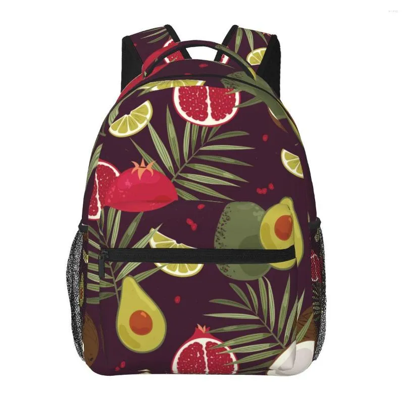 Backpack Men Woman Tropical Fruits Palms School to dla kobiet -mężczyzn 2023 Modna torba studencka książka