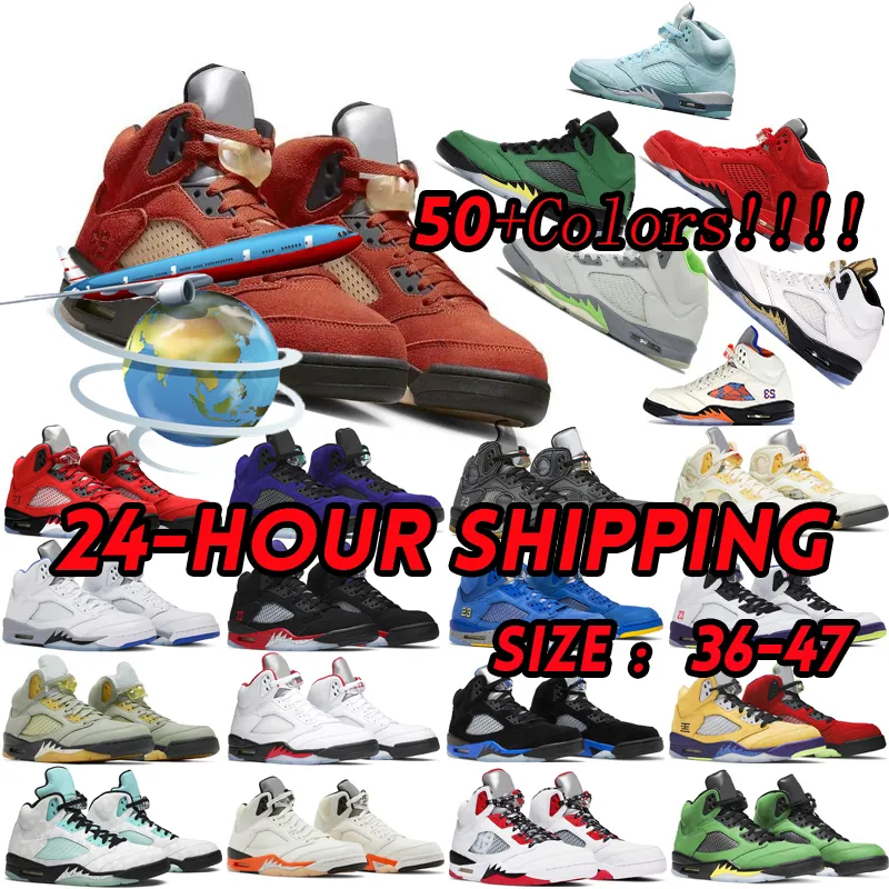 Designer Fire Red 5 Jumpman 5s Heren basketbalschoenen UNC Crimson Burgundy Green Bean Oreo Zwart Metallic Mars voor haar Pasen Heren Outdoor Maat 40-47