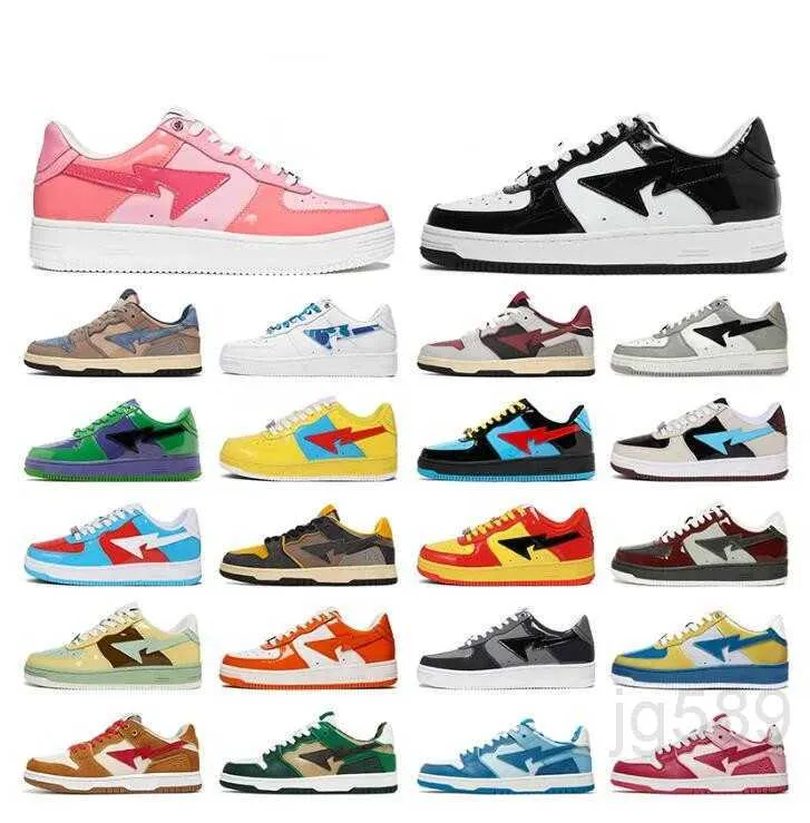 Designer Casual Sk8 Sta Shoes Grey Black Stas Sk8 Color Camo Combo Pink Green Abc Camos Pastel Blue Patent Leather M2 with Socks Platform Sneakers Trainers 36-45