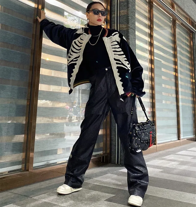 DHgate.com:KAPITAL 20AW Bone Rib Skeleton Embroidery Velvet