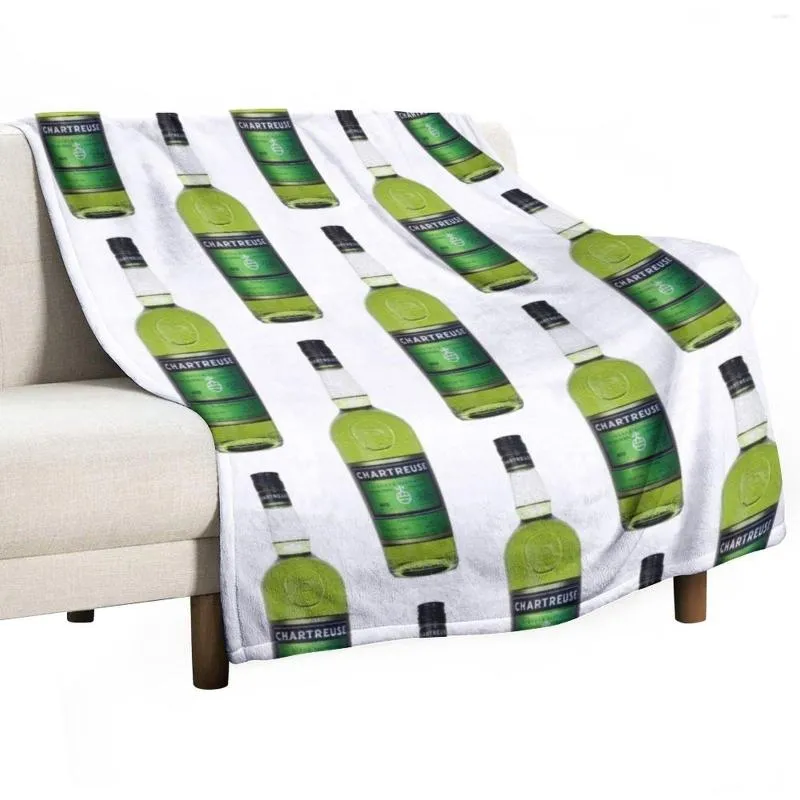 Decken grüne Chartreuse Flaschenölmalerei werfen Decken flauschig großes Camping