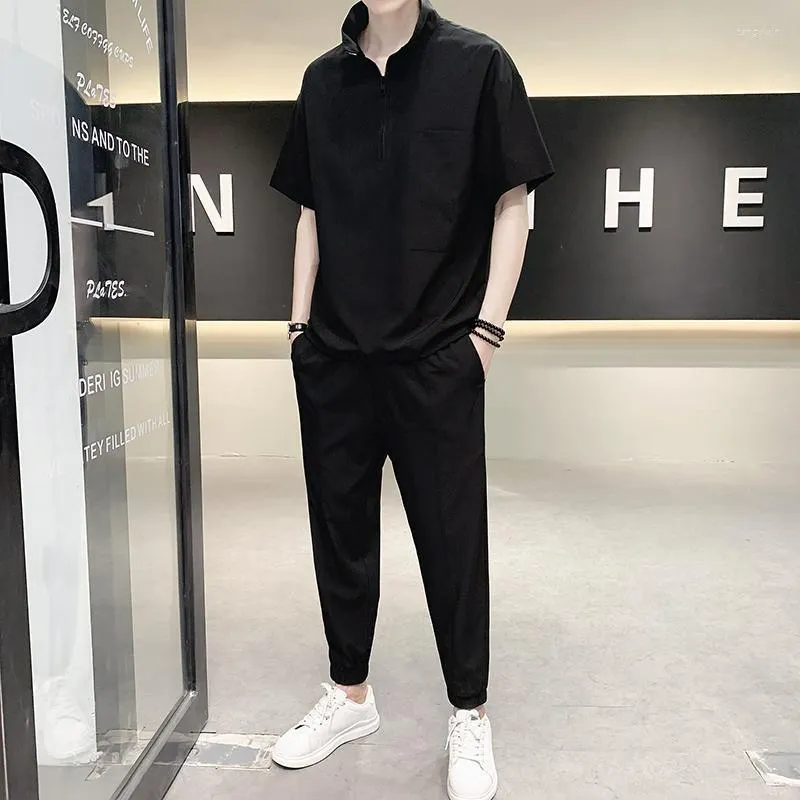 Survêtements pour hommes Chic Top Sports Costumes Mâle Kpop Plain Cool Basic Pas de logo 5XL T-shirt Pantalon Ensembles de plein air Survêtement régulier Fit S Vêtements pour