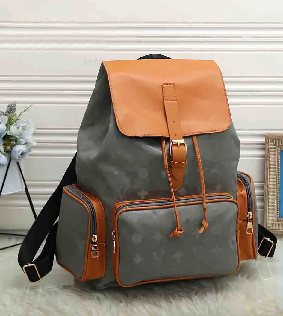 Damen-Urlaubsrucksack, Designer-Tasche, modischer Herren-Reiserucksack, klassisches geprägtes Design, schwarzer Gitterparkett-Rucksack aus hochwertigem Ledermaterial