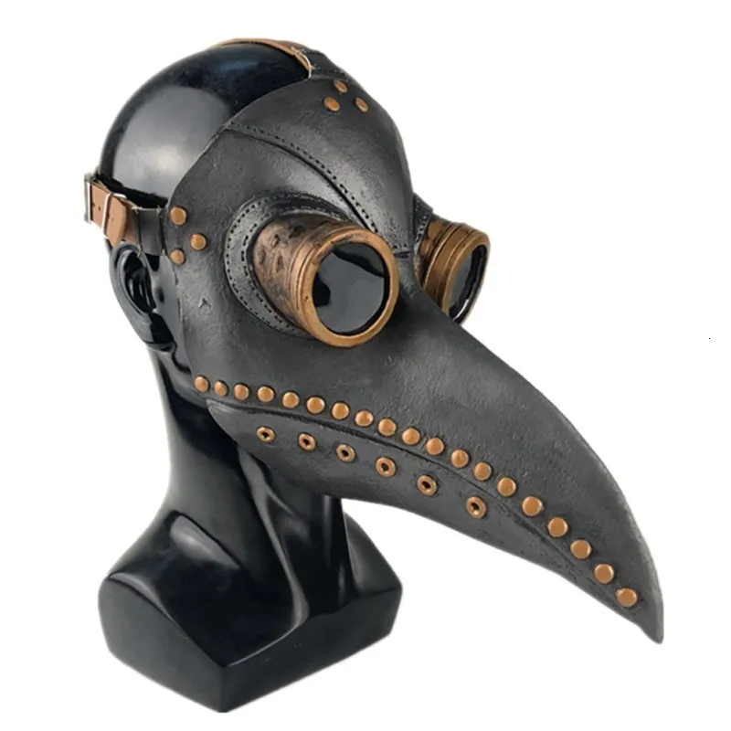 Party Masks Halloween Plague Doctor Bird Mask Long Nose Beak Cosplay Steampunk Scary LaTex Mask Halloween Costume Props Party Favors 230901