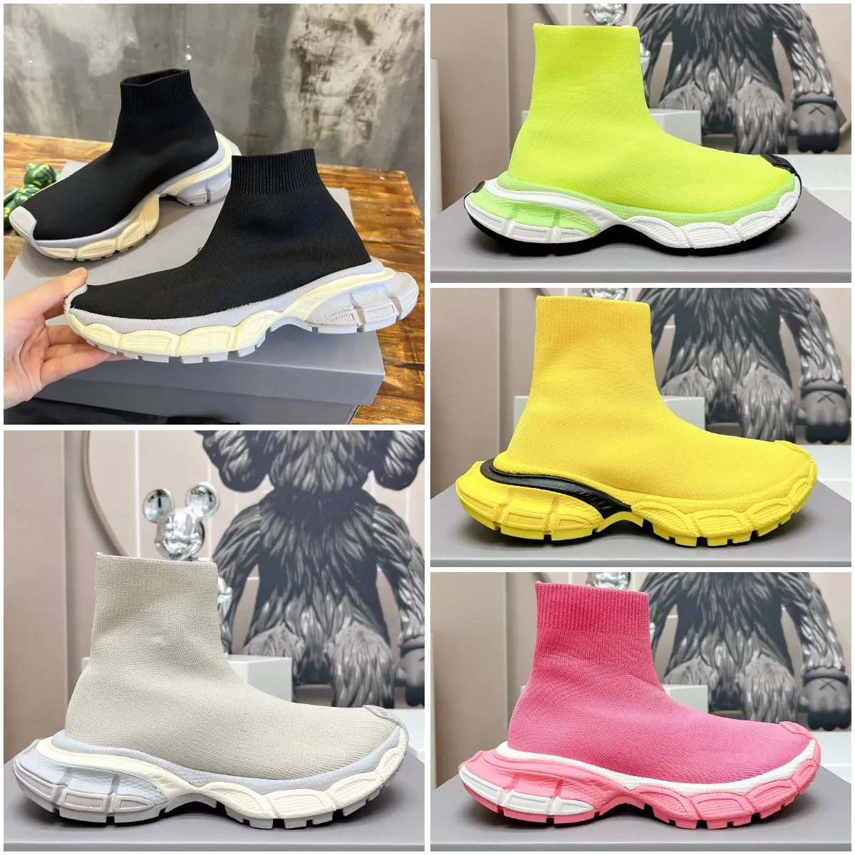 Retro Luxury Sock Boots High Elastic Knitted Mesh Double Sided Velvet Mens Womens Casual Sports Shoes For Outdoor Activities From Factory Wangshoes8 Bulk 48.75 DHgate.Com