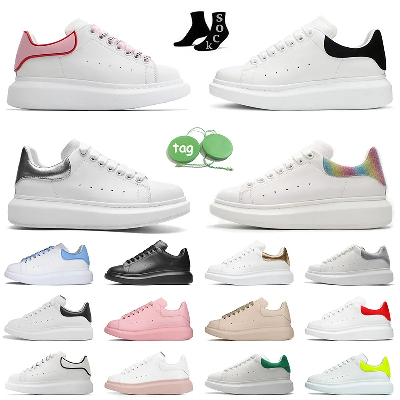 Fashion Platform Frauen Schuhe Männer Designer Shoes Rubber Sole Sneakers White Smooth Calf Leather Large flat laces Low Black Pink Vintage Trainers