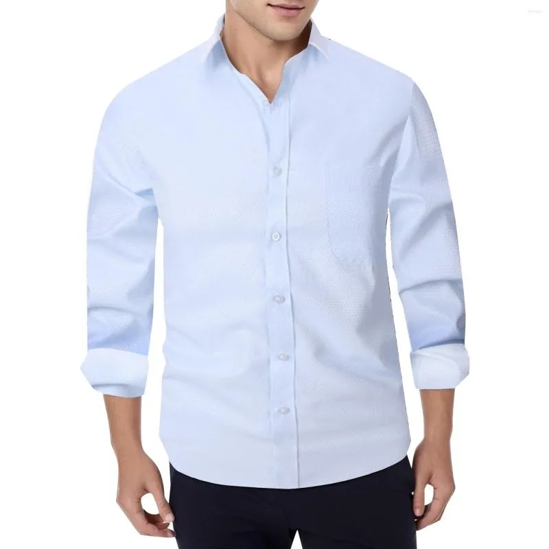 Erkekler Tişörtleri Açık Gömlek Amerikan İş Rahat Saf Renk Kazeli Uzun Kol Üstleri Çizgili