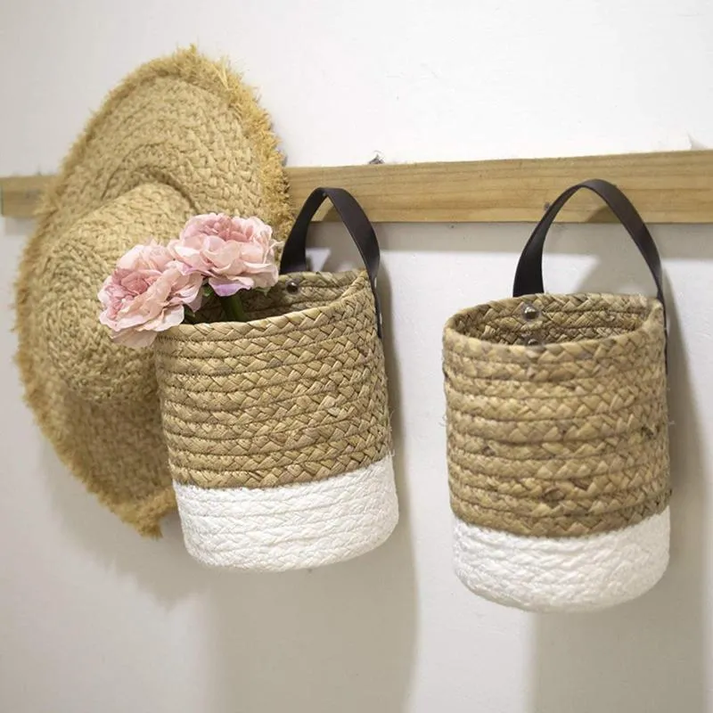 Storage Bags Seagrass Basket Small Wall Mounted Plants For Laundry Picnic