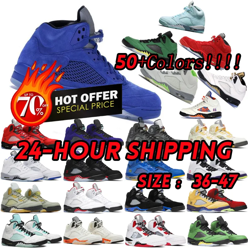 Designer Fire Red 5 Jumpman 5s Heren Basketbalschoenen Racer UNC Bordeaux Bean Oreo Zwart Mars Heren Outdoor Trainers Hardloopschoenen