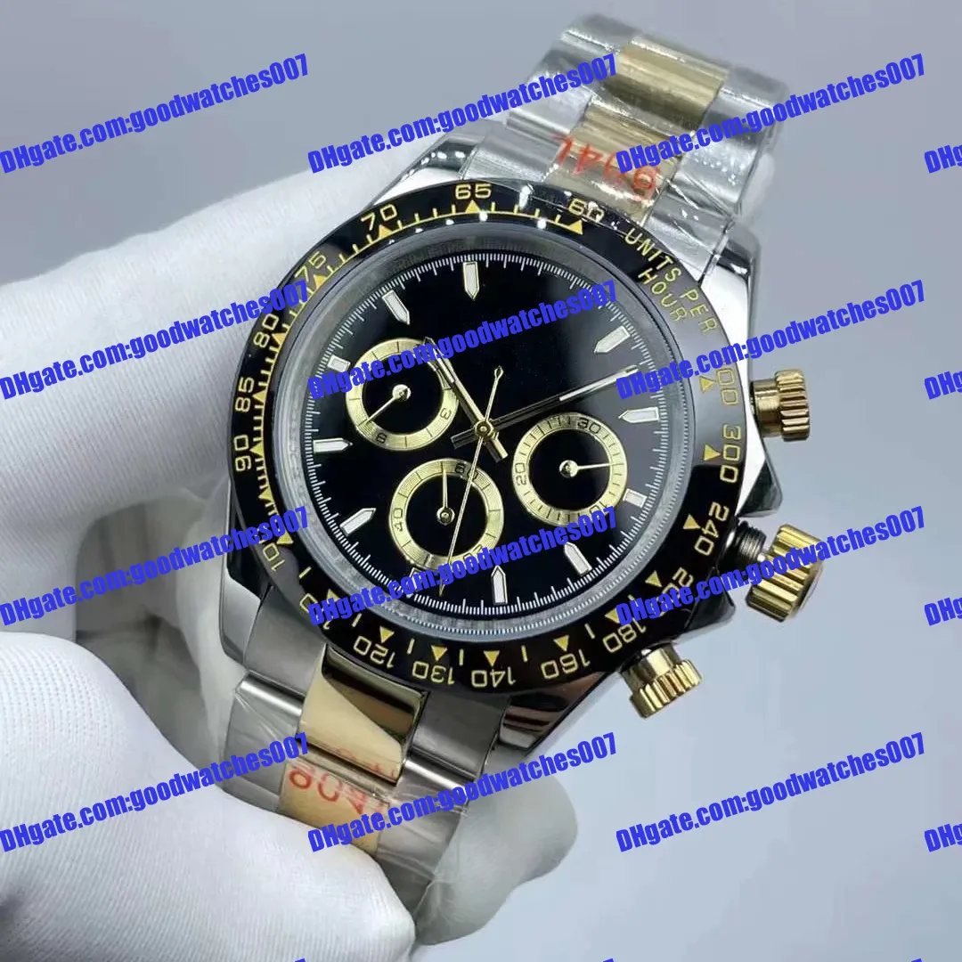 2023NEW Luxury Mens Watches 40mm 116503 126503 Black Dial Two Tone Goldsteel 7750 Automatisk rörelse som arbetar ingen kronograf rostfritt stål Sport armbandsur
