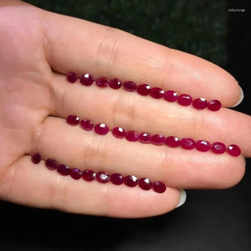 Pedras preciosas soltas jóias naturais rubi pedra nua anel pulseira colar principal 4mm 5mm rubis edelstenen joyas feminino