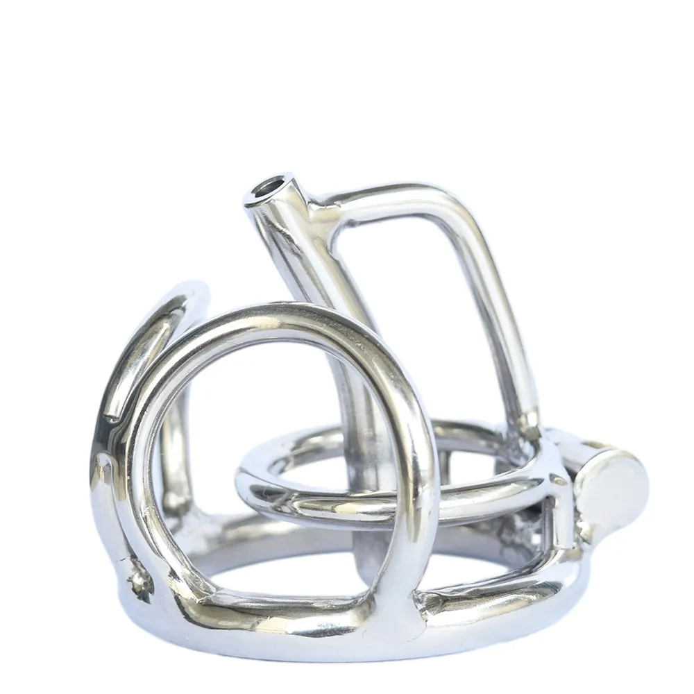 Stainless Steel Male Chastity Devices with Hollow Urethral Catheter Penis Plug Metal Cockring Sex Toys for Men