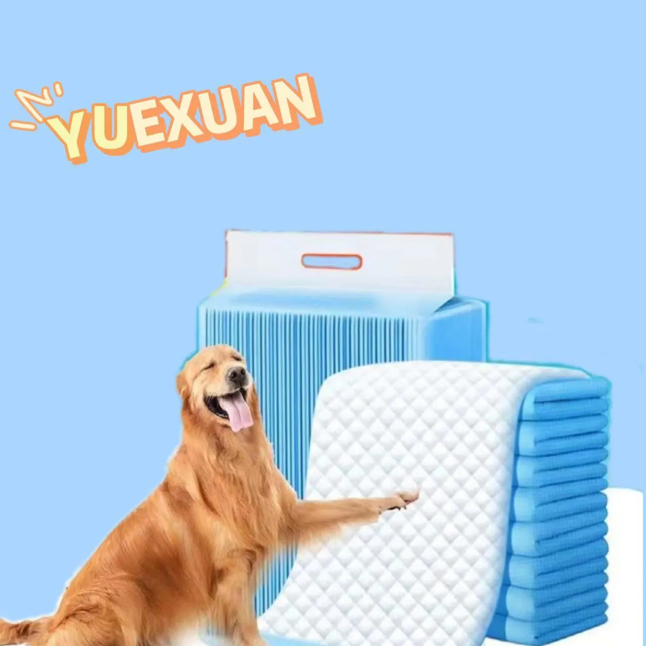 Yuexuan使い捨ての犬の猫と6層吸収剤洗浄fの漏れ防止デザインとトイレトレーニング用の速乾性のある表面、ヘビーデューティ吸収性ナッピー