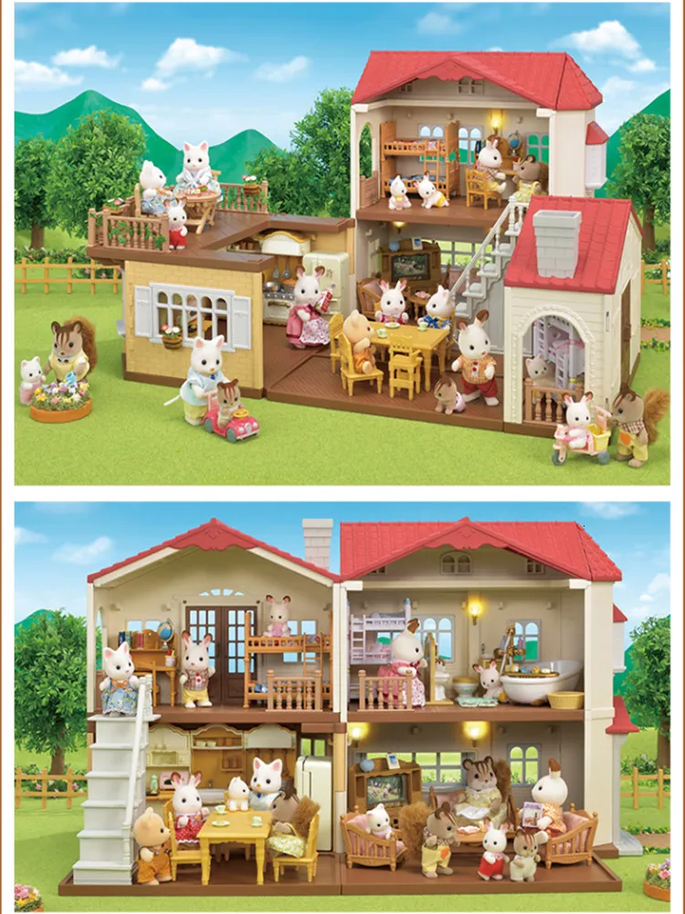 Doll House Associory Forest Animal Villa مجموعة DIY Toy Simulation Furniture Room Room Halloween Toy Girl Play House Toys Model Model Kids Dift 230901