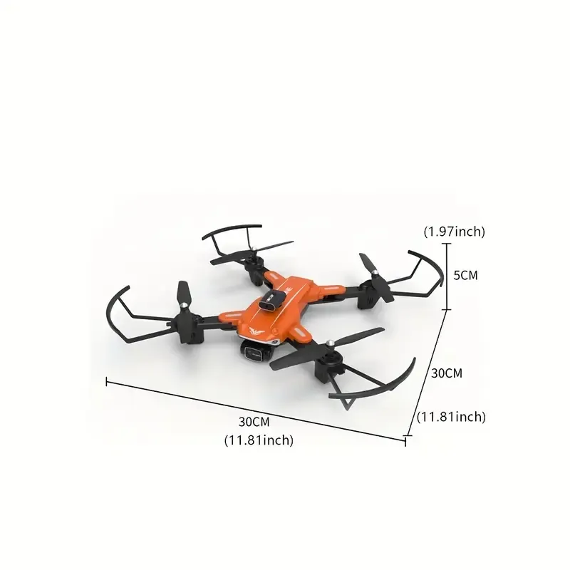 Drone planant stable pour débutants avec double caméra haute définition 1080P, retournement à 360 °, vol environnant, conception pliable, contrôle par application, vitesse commutable-Orange