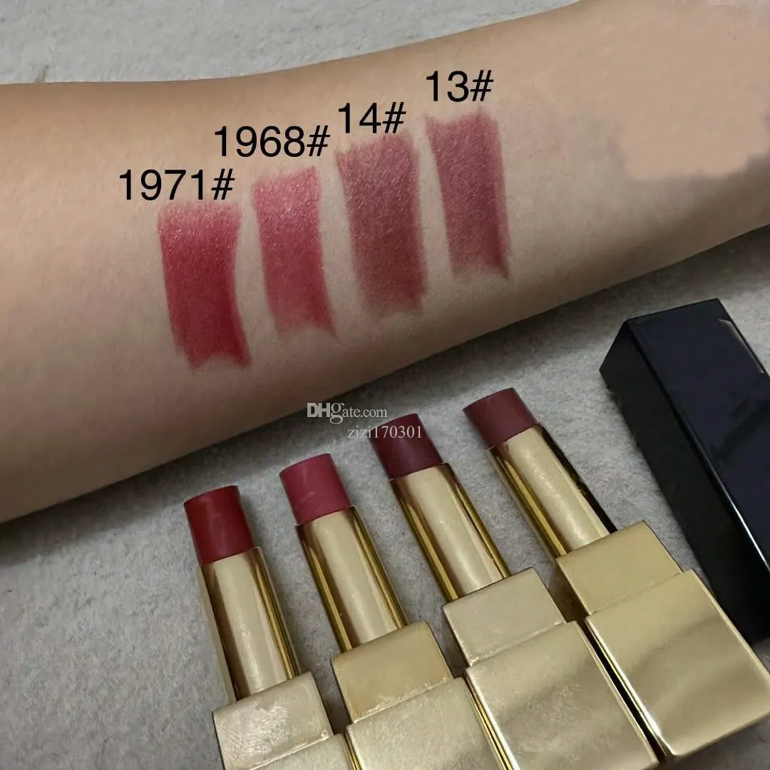 ارتفاع Qaulity! مصمم 4Colors Matte Lipstick Luster Liquid Lipstick Natural Long Long Long Pusticury Makeup Makeup Lip Gloss Cosmetics